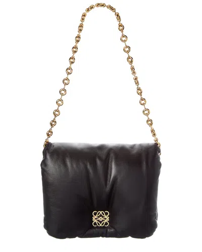 Loewe Goya Puffer Leather Shoulder Bag In Black