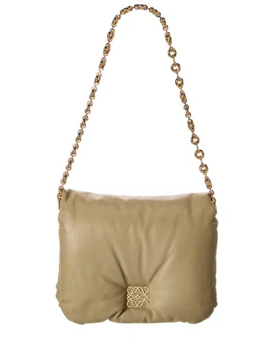 Loewe Goya Puffer Leather Shoulder Bag In Neutral