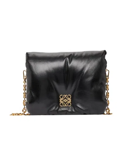 Loewe Goya Puffer Quilted Shoulder Bag In Black