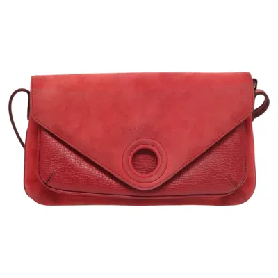 Pre-owned Loewe Goya Red Suede Shoulder Bag ()