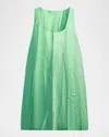 Loewe Gradient-print Crinkled Cotton Mini Shift Dress In Green