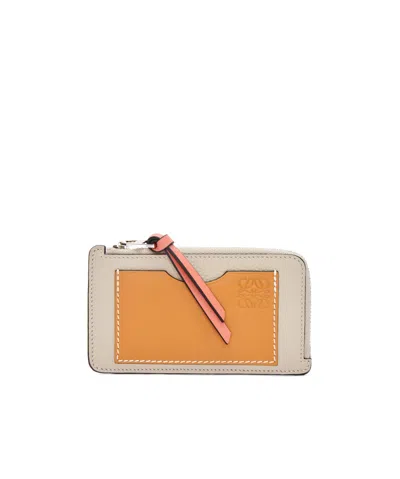 Loewe Grain Logo Wallet In Yellow