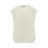 Loewe Wool Vest With Anagram Embroidered In Knitted In White