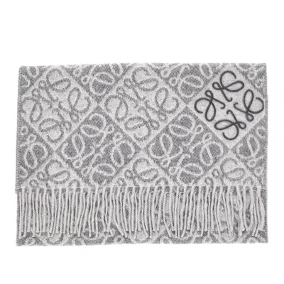 Loewe Gram Wool And Cashmere Scarf In Gray