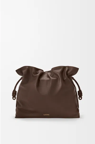 Loewe Large Flamenco Clutch In Nappa Leather Skin For Woman In Brown