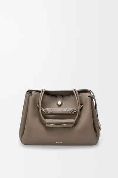 Loewe Large Grained Leather Madrid Shoulder Bag In Brown