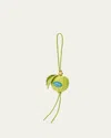 Loewe Granny Apple Leather And Gold-tone Bag Charm In Green