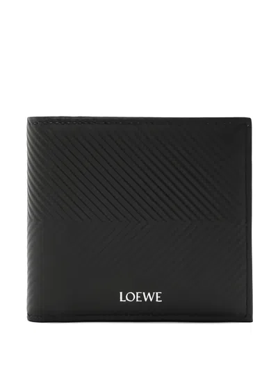 Loewe Bifold Coin Wallet In Textured Classic Calfskin In Blue