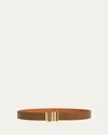 Loewe Graphic Buckle Leather Belt In Oak Gold