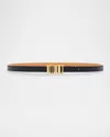 Loewe Graphic Buckle Leather Skinny Belt In Black Gold