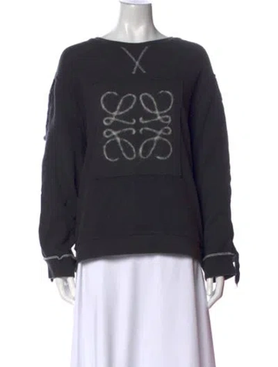 Pre-owned Loewe Graphic Print Bateau Neckline Sweater In Gray