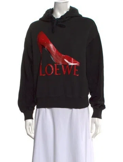 Pre-owned Loewe Graphic Print Crew Neck Hoodie In Black