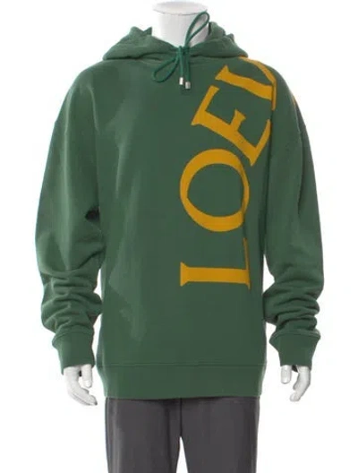 Pre-owned Loewe Graphic Print Crew Neck Hoodie Graphic Print Hoodie W/ Tags In Green