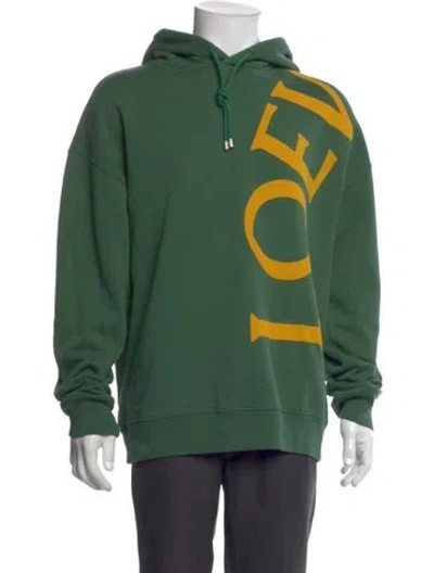 Pre-owned Loewe Graphic Print Crew Neck Hoodie W/ Tags In Green