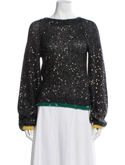 Pre-owned Loewe Graphic Print Crew Neck Sweater In Black