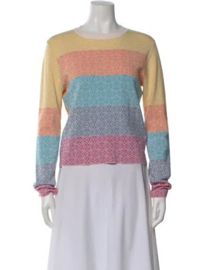 Pre-owned Loewe Graphic Print Crew Neck Sweater In Blue