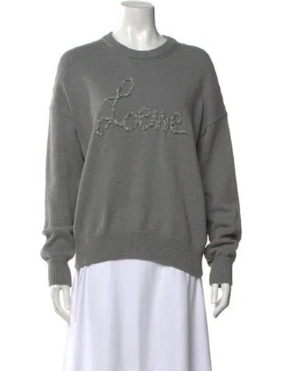 Pre-owned Loewe Graphic Print Crew Neck Sweater In Gray