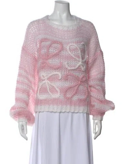 Pre-owned Loewe Graphic Print Crew Neck Sweater In Pink