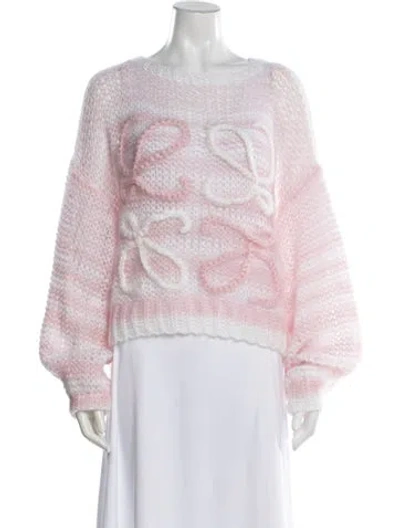 Pre-owned Loewe Graphic Print Crew Neck Sweater In Pink