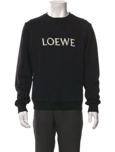 Pre-owned Loewe Graphic Print Crew Neck Sweatshirt In Black