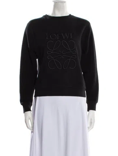 Pre-owned Loewe Graphic Print Crew Neck Sweatshirt In Black