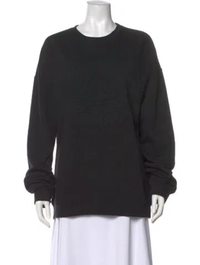 Pre-owned Loewe Graphic Print Crew Neck Sweatshirt In Black