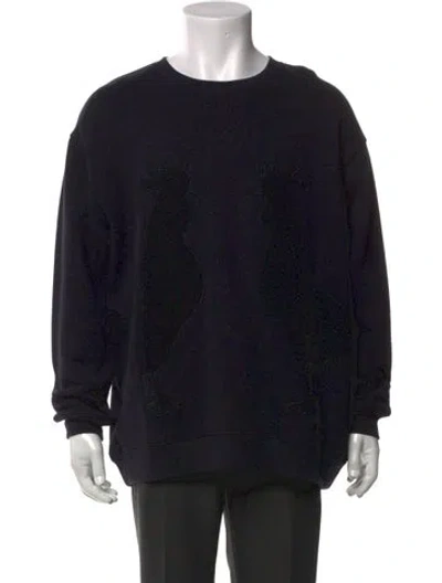 Pre-owned Loewe Graphic Print Crew Neck Sweatshirt In Black