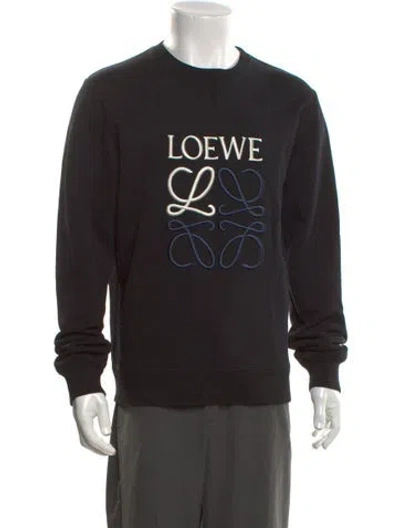 Pre-owned Loewe Graphic Print Crew Neck Sweatshirt In Black