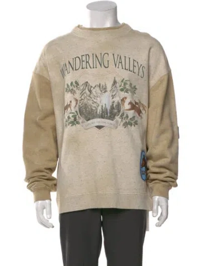 Pre-owned Loewe Graphic Print Crew Neck Sweatshirt In Brown