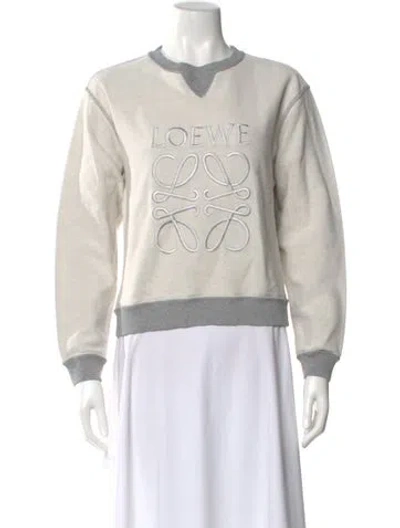 Pre-owned Loewe Graphic Print Crew Neck Sweatshirt In Gray