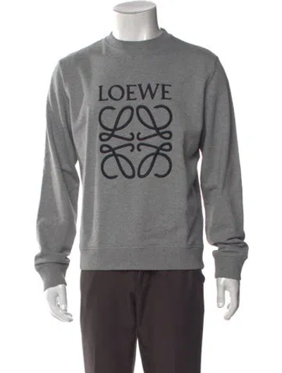 Pre-owned Loewe Graphic Print Crew Neck Sweatshirt In Gray