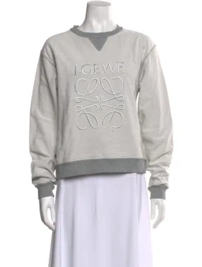 Pre-owned Loewe Graphic Print Crew Neck Sweatshirt In Gray