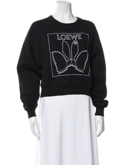 Pre-owned Loewe Graphic Print Crew Neck Sweatshirt In Gray