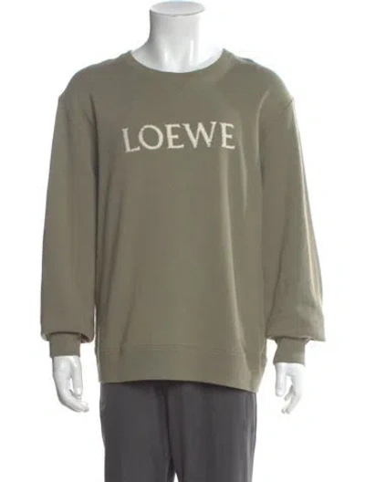Pre-owned Loewe Graphic Print Crew Neck Sweatshirt In Green