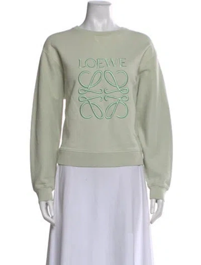 Pre-owned Loewe Graphic Print Crew Neck Sweatshirt In Green