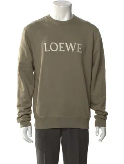 Pre-owned Loewe Graphic Print Crew Neck Sweatshirt In Green