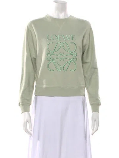 Pre-owned Loewe Graphic Print Crew Neck Sweatshirt In Green