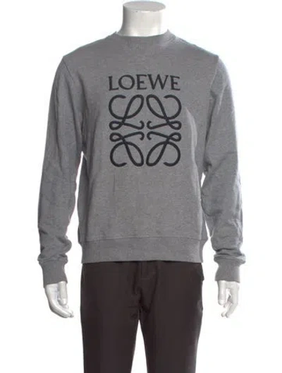Pre-owned Loewe Graphic Print Crew Neck Sweatshirt In Grey