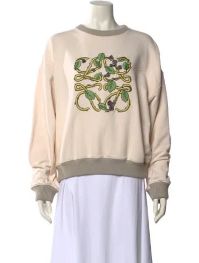 Pre-owned Loewe Graphic Print Crew Neck Sweatshirt In Neutral