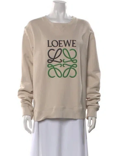 Pre-owned Loewe Graphic Print Crew Neck Sweatshirt In Neutral