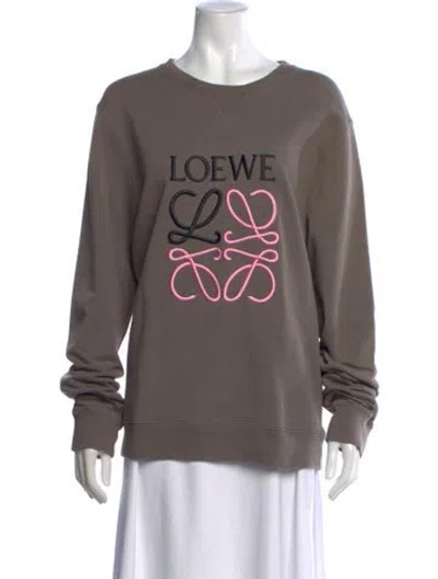 Pre-owned Loewe Graphic Print Crew Neck Sweatshirt In Neutral