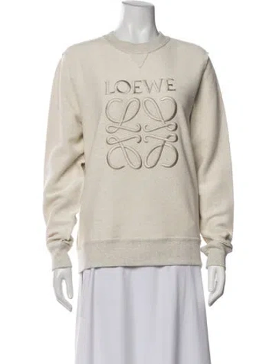 Pre-owned Loewe Graphic Print Crew Neck Sweatshirt In Neutrals