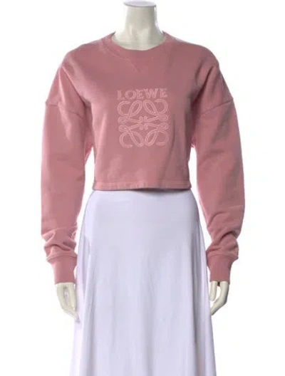 Pre-owned Loewe Graphic Print Crew Neck Sweatshirt In Pink