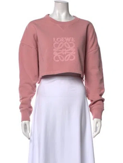 Pre-owned Loewe Graphic Print Crew Neck Sweatshirt W/ Tags In Pink