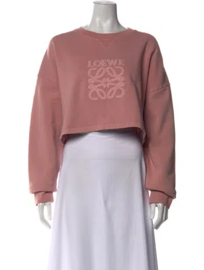 Pre-owned Loewe Graphic Print Crew Neck Sweatshirt W/ Tags In Pink