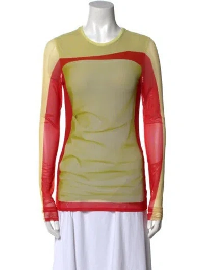 Pre-owned Loewe Graphic Print Crew Neck Sweatshirt In Yellow