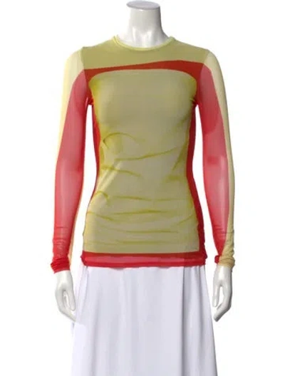 Pre-owned Loewe Graphic Print Crew Neck Top In Green