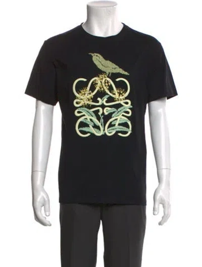 Pre-owned Loewe Graphic Print Crew Neck T-shirt In Black