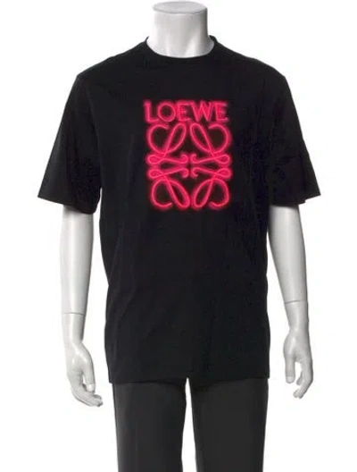 Pre-owned Loewe Graphic Print Crew Neck T-shirt In Black