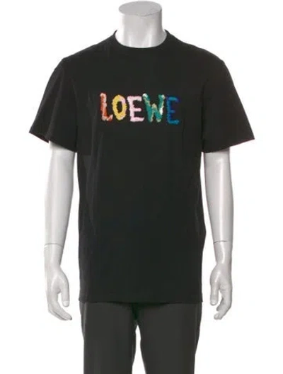 Pre-owned Loewe Graphic Print Crew Neck T-shirt In Black